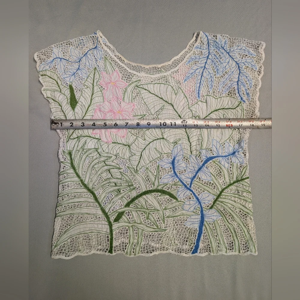 Vintage Floral Lace Women Top - Picture 8 of 8